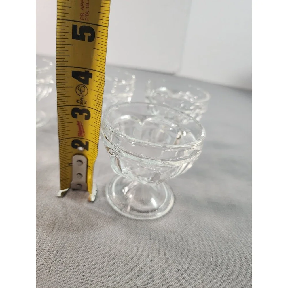 6 Federal Glass? Footed Clear Dessert Cups Ice Cream Dish Sherbet Parfait 3